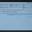 Keiss, Birkle Hills, ND35NW 5, Ordnance Survey index card, Recto