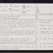 Longhills, Westerseat, ND35SE 20, Ordnance Survey index card, page number 1, Recto