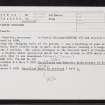 Castle Sinclair, ND35SE 48, Ordnance Survey index card, Recto