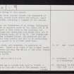 Keiss, Kirk Tofts, 'Road' Broch, ND36SW 1, Ordnance Survey index card, page number 2, Verso