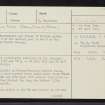 Muckle Skerry, ND47NE 8, Ordnance Survey index card, page number 1, Recto