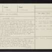 Burray, West Broch Of Burray, ND49NE 2, Ordnance Survey index card, page number 1, Recto