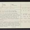 Burray, Hillock Of Fea, ND49NE 7, Ordnance Survey index card, page number 1, Recto