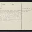 Hunda, The Cairn Head, ND49NW 1, Ordnance Survey index card, page number 2, Verso