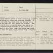 South Ronaldsay, Hoxa, Swartiquoy, ND49SW 11, Ordnance Survey index card, Recto