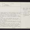 Barra, Eoligarry, Cille-Bharra, NF70NW 3, Ordnance Survey index card, page number 2, Verso