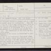 Grimsay, St Michael's Chapel, NF85SE 1, Ordnance Survey index card, page number 1, Recto