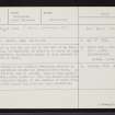 North Uist, Vallaquie, An Caisteal, NF87NE 11, Ordnance Survey index card, Recto