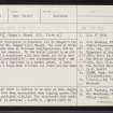 Skye, Glasvin, Glen Dale, St Comgan's Chapel, NG14NE 1, Ordnance Survey index card, page number 1, Recto