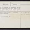 Skye, Glasvin, Glen Dale, St Comgan's Chapel, NG14NE 1, Ordnance Survey index card, page number 2, Verso