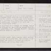 Canna, Coroghan Castle, NG20NE 4, Ordnance Survey index card, page number 1, Recto
