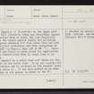 Rum, Bloodstone Hill, NG30SW 3, Ordnance Survey index card, page number 1, Recto