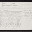 Skye, Dun Sleadale, NG32NW 1, Ordnance Survey index card, page number 1, Recto