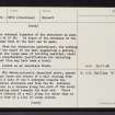 Skye, Dun Borve, NG44NE 2, Ordnance Survey index card, page number 2, Verso