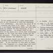 Skye, Tote House, NG44NW 4, Ordnance Survey index card, page number 1, Recto