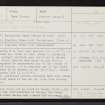 Raasay House, Raasay, NG53NW 13, Ordnance Survey index card, page number 1, Recto