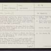 Camas Na H-Annait, Eilean Mor, Crowlin Islands, NG63SE 1, Ordnance Survey index card, page number 1, Recto