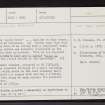 Applecross, St Maelrubha's Cell, NG74SW 1, Ordnance Survey index card, page number 1, Recto