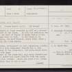 Strome Castle, NG83NE 1, Ordnance Survey index card, page number 1, Recto