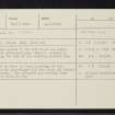 Annat, Mission Church And Graveyard, NG85SE 1, Ordnance Survey index card, Recto