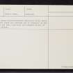 Gleann Crom, NG88NE 2, Ordnance Survey index card, page number 2, Verso