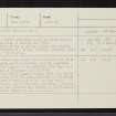 Londubh, NG88SE 11, Ordnance Survey index card, Recto