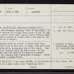 Uamh Nan Deargann, NG89SW 1, Ordnance Survey index card, page number 1, Recto
