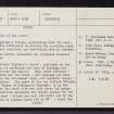 Glenshiel, NG91SE 1, Ordnance Survey index card, page number 2, Verso