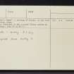 Diarmid's Grave, Loch Duich, NG92SW 2, Ordnance Survey index card, page number 2, Verso