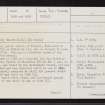 Diarmid's Grave, Loch Duich, NG92SW 2, Ordnance Survey index card, page number 1, Recto