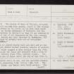 Sand Of Udrigill, Chapel, NG99SW 1, Ordnance Survey index card, page number 1, Recto