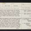 Kildonan, Clach Chill Donnain, NH09SE 1, Ordnance Survey index card, page number 1, Recto