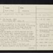 Dun Lagaidh, NH19SW 3, Ordnance Survey index card, page number 1, Recto