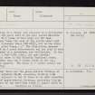 Knockfin, NH22NE 1, Ordnance Survey index card, page number 1, Recto