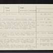 Cille-Chuimein, NH30NE 2, Ordnance Survey index card, page number 1, Recto