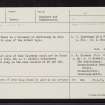 Corriemony, NH32NE 2, Ordnance Survey index card, Recto