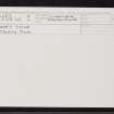 Char's Stone, NH33SE 7, Ordnance Survey index card, Recto