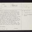 Allt Na Criche, NH41NW 1, Ordnance Survey index card, page number 1, Recto