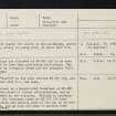 Culnaskiach, NH43NE 1, Ordnance Survey index card, Recto