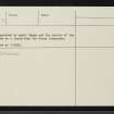 Balnalick, NH43SW 2, Ordnance Survey index card, Verso