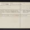 Clach Tarrail, NH44SE 2, Ordnance Survey index card, Recto