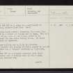 Boleskine, NH51NW 1, Ordnance Survey index card, page number 1, Recto