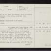 Boleskine, NH51NW 1, Ordnance Survey index card, page number 2, Verso