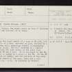 Castle Kitchie, NH52NW 5, Ordnance Survey index card, page number 1, Recto