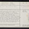 Moniack Castle Balblair Stone, NH54SE 9, Ordnance Survey index card, page number 1, Recto
