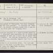Tom Na Croiseige, NH54SW 7, Ordnance Survey index card, page number 1, Recto