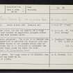 Ussie, NH55NW 9, Ordnance Survey index card, Recto