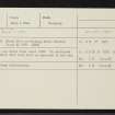 Keppoch House, NH55NW 11, Ordnance Survey index card, Recto