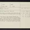 Brahan House, NH55SW 6, Ordnance Survey index card, Recto