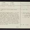 Boath, Short, NH57SE 3, Ordnance Survey index card, page number 1, Recto